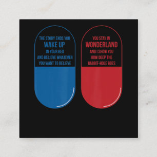 Rabbit Gift Blue Pill Red Pill Wonderland Rabbit Square Business Card