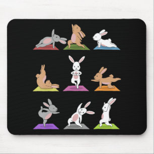 Rabbit Gift   Bunny Yoga In Yoga Poses Sports Mouse Pad