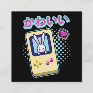 Rabbit Gift | Cute Bunny Pastel Kawaii Gamer Square Business Card