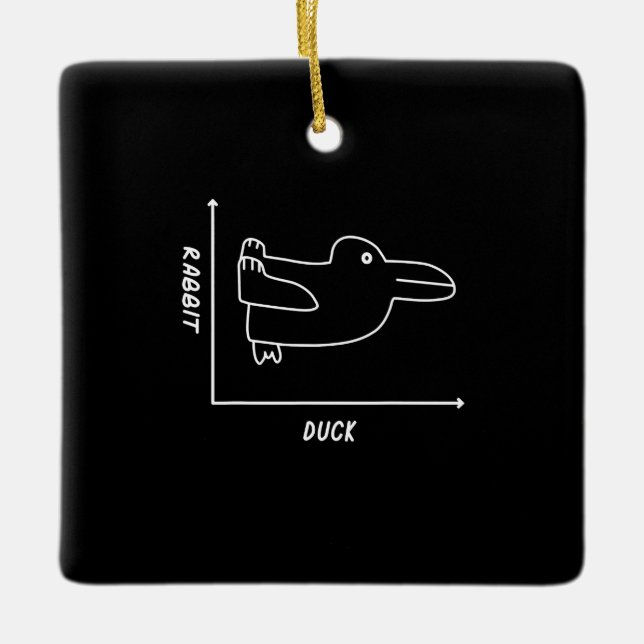 Rabbit Gift | Duck Rabbit Graph Fun Math Teacher Ceramic Ornament (Front)