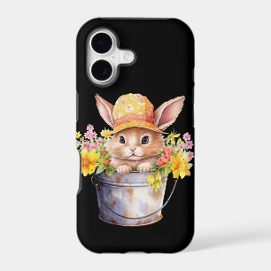 Rabbit Graphic For Girls Floral Spring Time 