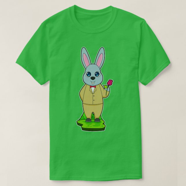 Rabbit Groom Suit Wedding T-Shirt (Design Front)
