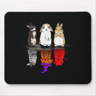 Rabbit Halloween Reflect Rabbit Halloween Mirror B Mouse Pad