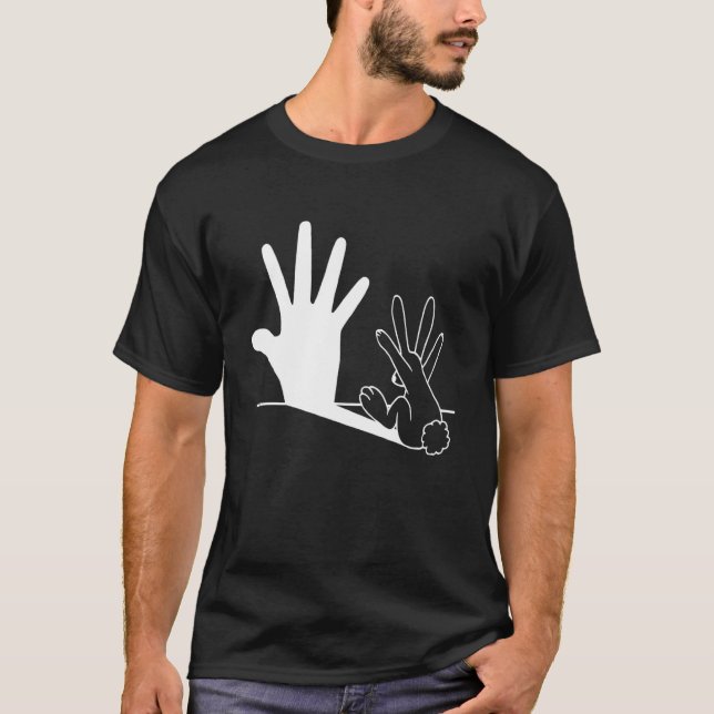 Rabbit Hand Shadow   Life Jokes   Rabbit Bunny   T-Shirt (Front)