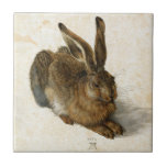Rabbit, Hare by Durer Vintage Nature Art from 1502 Tile<br><div class="desc">Hare by Albrecht Dürer was painted in the year 1502. That is well over 500 years old! There is some damage to the original paper but I left that as a character mark or battle wound during the remastering process. Such beautiful detail on this vintage nature art.</div>