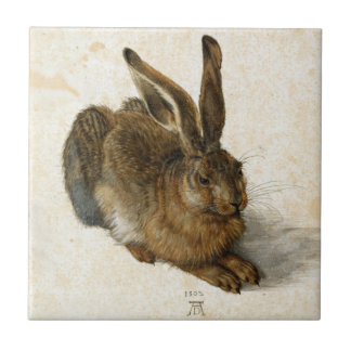 Rabbit, Hare by Durer Vintage Nature Art from 1502 Tile