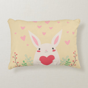 Rabbit heart cute valentine decorative cushion