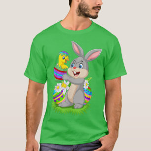 Rabbit Holding a Baby Chick Hatching from an Easte T-Shirt