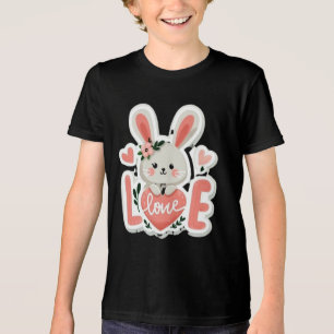 Rabbit Holding Heart Tri-Blend Shirt