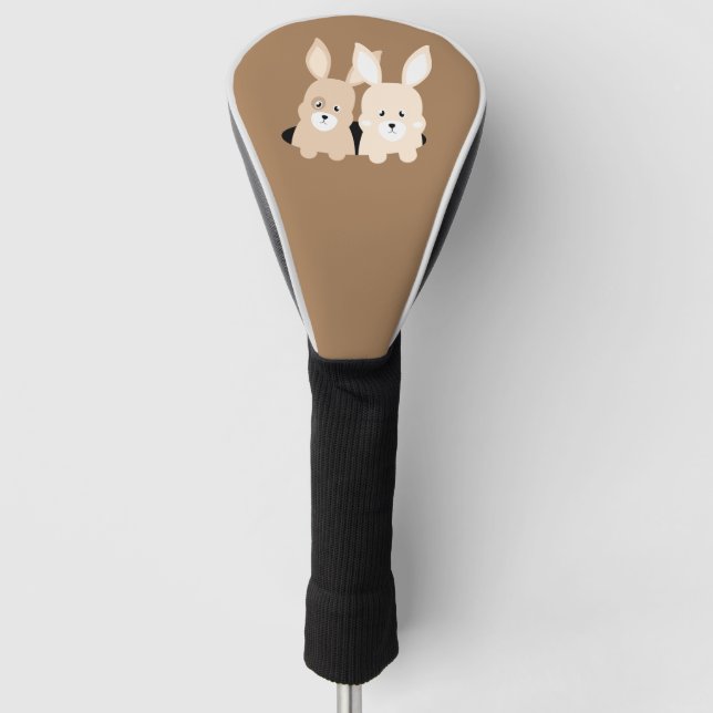 Rabbit hole clipart illustration golf head cover (Front)