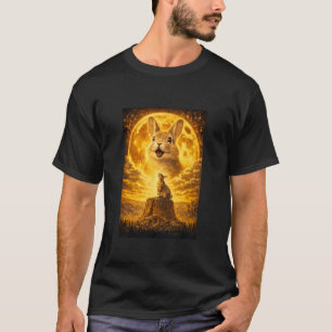 Rabbit Howling to The Moon Vintage Funny Bunny Gra T-Shirt