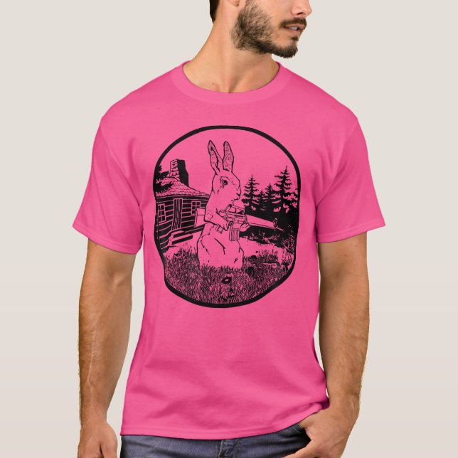 Rabbit Hunter Armed Bunny With Gun Apparel T-Shirt (Front)