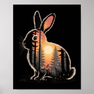 Rabbit Hunting Hiking Outdoor Camping Forest Kids Poster