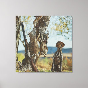 Rabbit hunting with GSP   Canvas Print