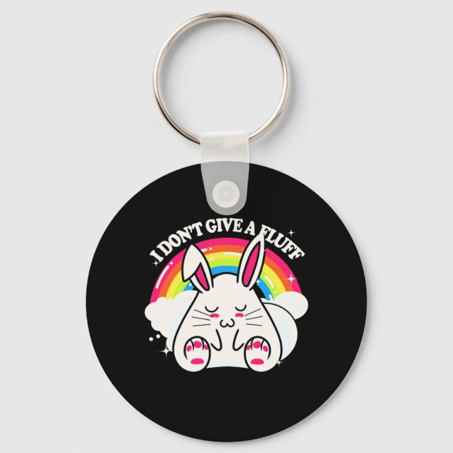 Rabbit I Do Not Give A Fluff Key Ring (Front)