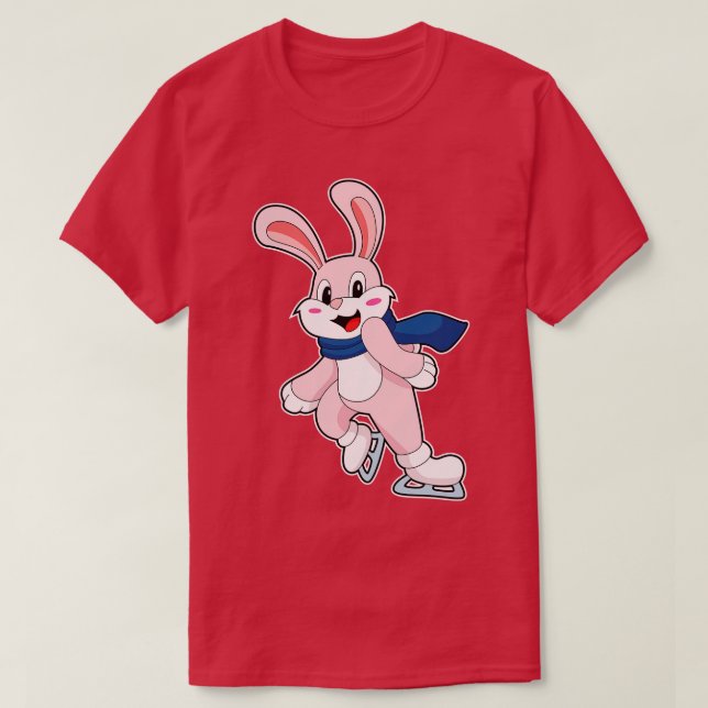 Rabbit Ice skating Ice skates 2 T-Shirt (Design Front)