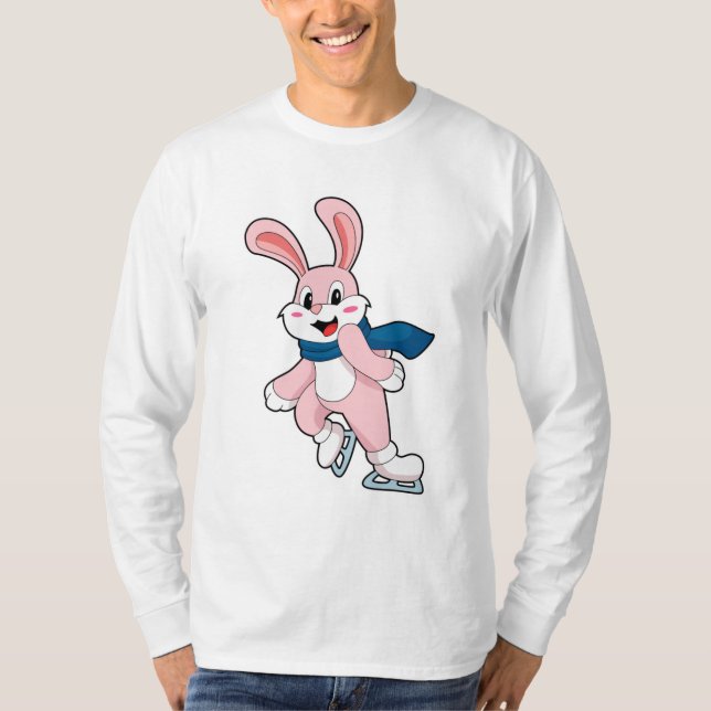 Rabbit Ice skating Ice skates T-Shirt (Front)