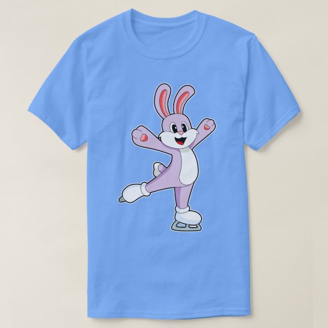Rabbit Ice skating Ice skates T-Shirt (Design Front)