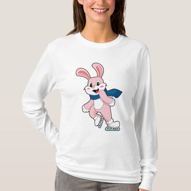 Rabbit Ice skating Ice skates T-Shirt (Front)