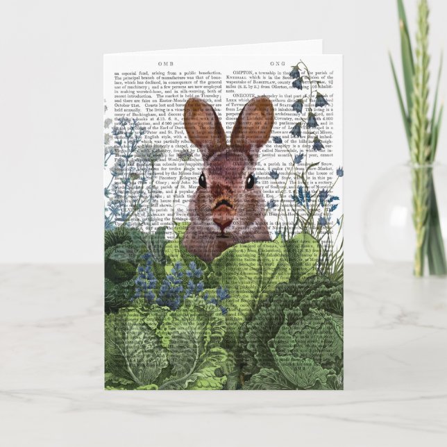 Rabbit in a Cabbage Patch Card (Front)
