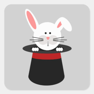 Rabbit in a Hat Magician Sticker