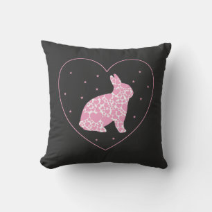 Rabbit in a Heart Cushion