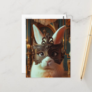 Rabbit in a Mask Postcard