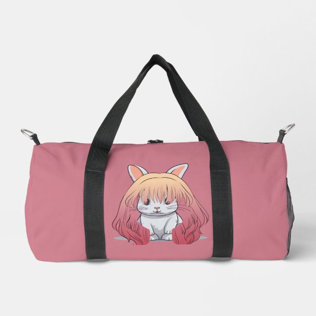 Rabbit in a Wig Small Duffle Bag (Front)