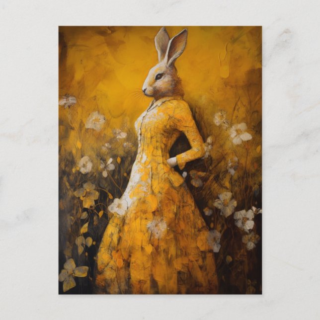 Rabbit in a Yellow Dress Postcard (Front)