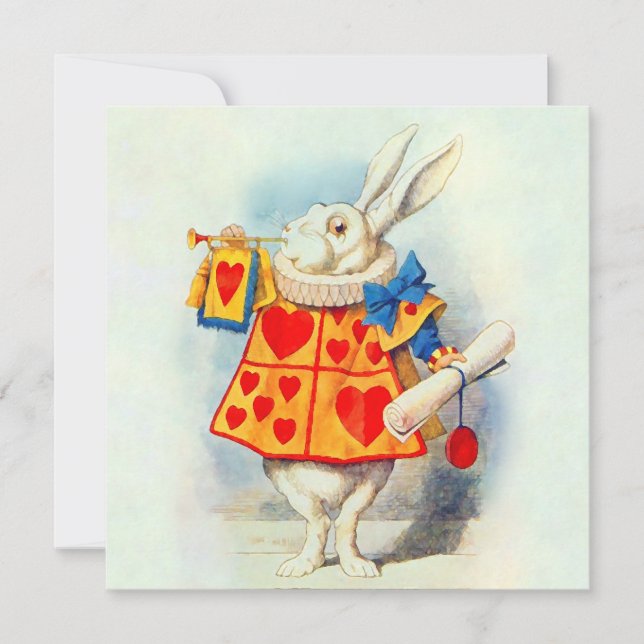 Rabbit in Alice Wonderland ~ Invitation (Front)