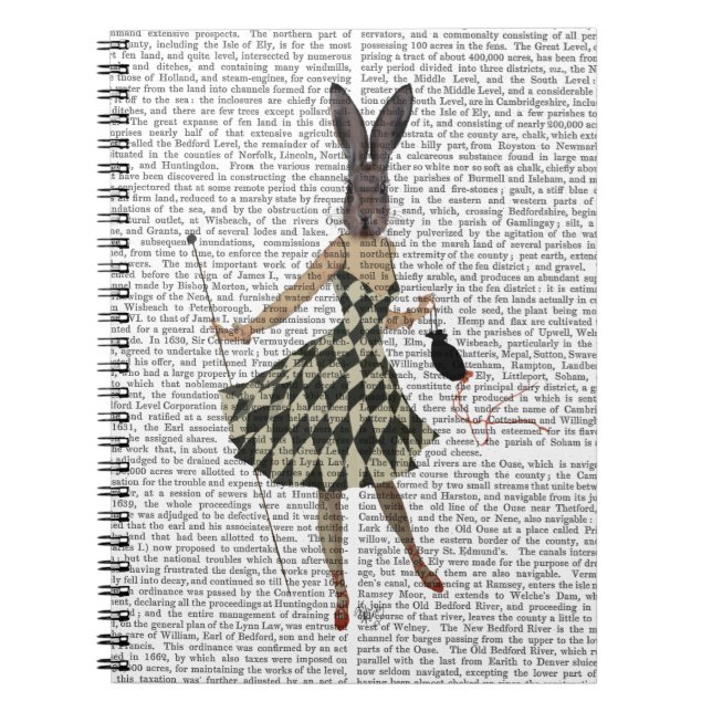Rabbit in Black White Dress Spiral Notebook (Front)