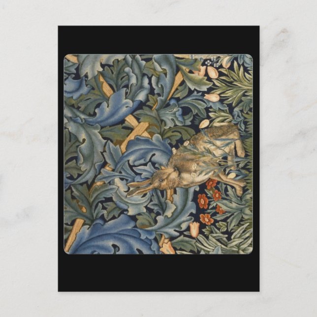 Rabbit in Forest by William Morris,    Postcard (Front)