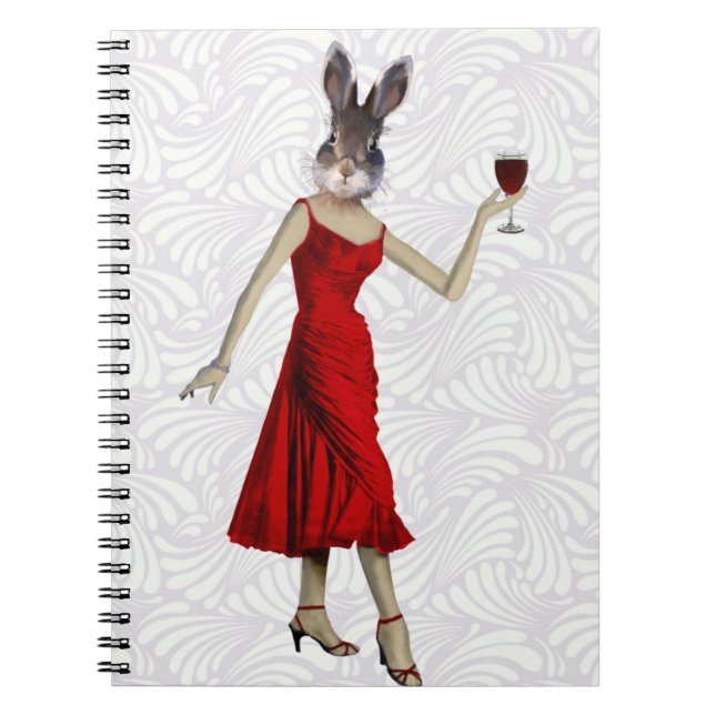 Rabbit in Red Dress 2 Spiral Notebook (Front)