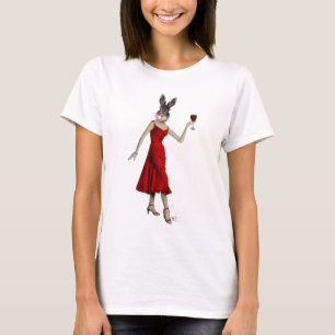 Rabbit in Red Dress T-Shirt