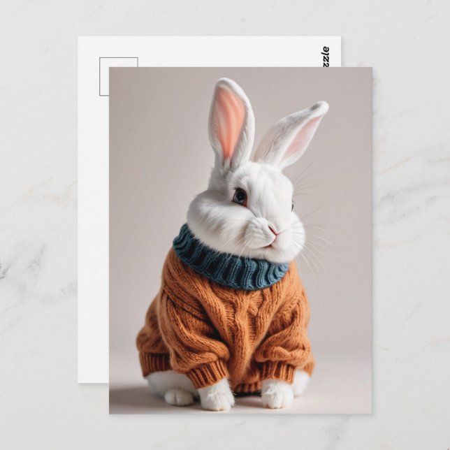 Rabbit in sweater, Postcrossing Postcard (Front/Back)