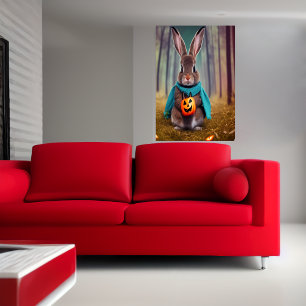 Rabbit in the forest AI Art Poster