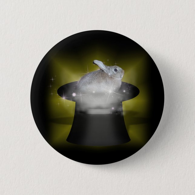 Rabbit  in the Magic Hat 6 Cm Round Badge (Front)