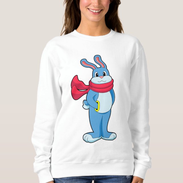 Rabbit in Winter with Scarf Sweatshirt (Front)