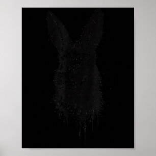 Rabbit Ink Art Nge Edgy Forest Wildlife Rtrait Bun Poster