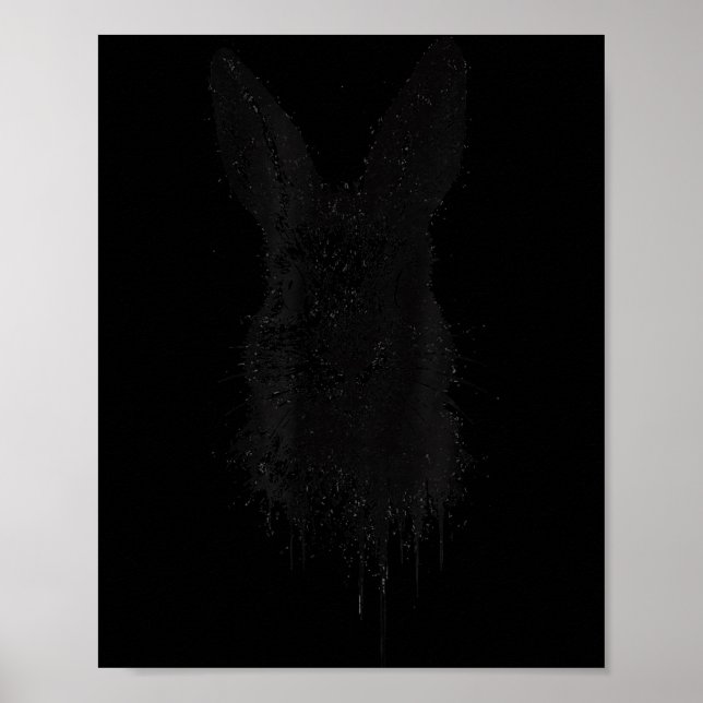 Rabbit Ink Art Nge Edgy Forest Wildlife Rtrait Bun Poster (Front)