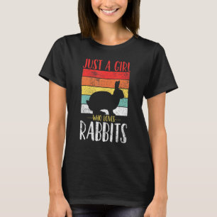 Rabbit Just a Girl Who Loves Rabbits Retro Vintage T-Shirt