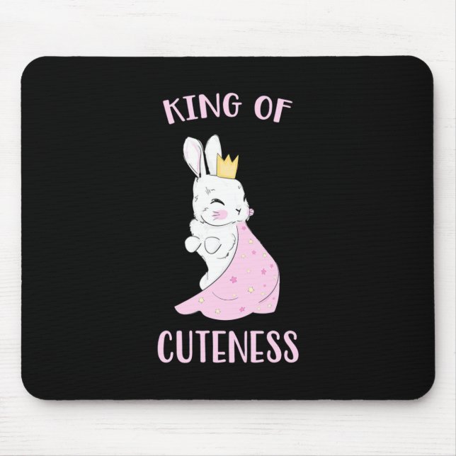 Rabbit King Of Cuteness Mouse Pad (Front)