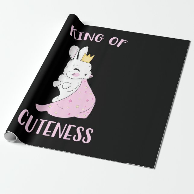 Rabbit King Of Cuteness Wrapping Paper (Unrolled)