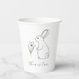 Rabbit Line Drawing Paper Cups