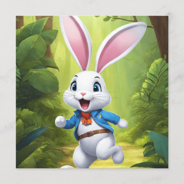 Rabbit Logo Black Guest Book Menu (Front)