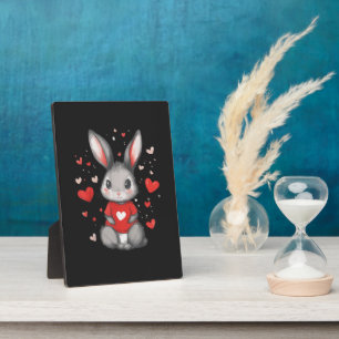 Rabbit Lover Heart Girl Plaque