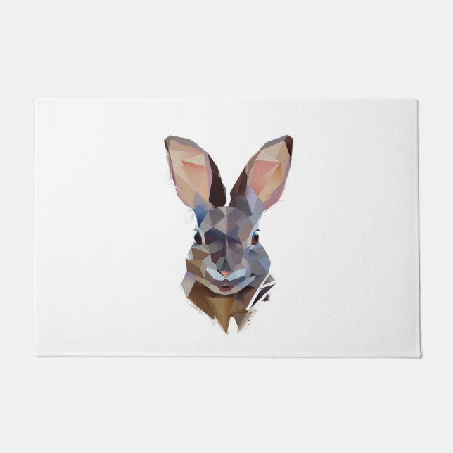 Rabbit Lovers | Art Drawing Bunny Gift Doormat (Front)