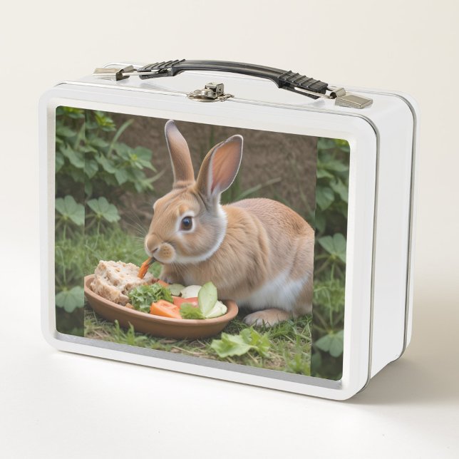 Rabbit Lunch Box (Rabbit Eating Lunch Metal Box!)