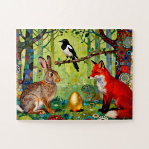Rabbit, Magpie, Fox and “The Forest’s Secret”  Jigsaw Puzzle