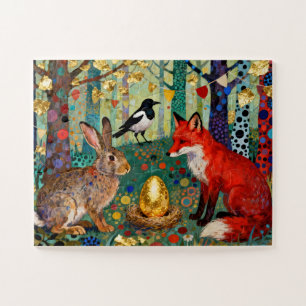 Rabbit, Magpie, Fox and “The Golden Goose Egg” Jigsaw Puzzle
